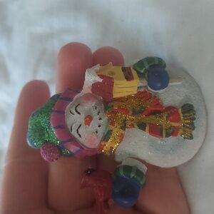 Vintage Holiday Snowman Christmas Magnet 2.5in Refrigerator Magnet